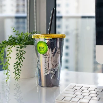 Just Funky Black Butler Sebastian Foil Print 16oz Carnival Cup 6 Just Funky Black Butler Sebastian Foil Print 16oz Carnival Cup - Image 4