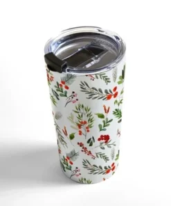 Society6 Marta Barragan Camarasa Christmas Botany 001 Travel Mug 20 oz Stainless Steel Travel Mug - Deny Designs