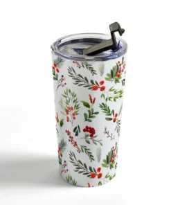 Society6 Marta Barragan Camarasa Christmas Botany 001 Travel Mug 20 oz Stainless Steel Travel Mug - Deny Designs -Water Bottles Sales unnamed file 785