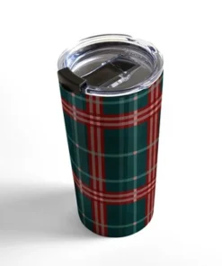 Society6 Emanuela Carratoni Tartan Theme Travel Mug 20 oz Stainless Steel Travel Mug - Deny Designs