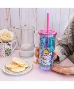 Silver Buffalo Hello Kitty Stacked Donuts Carnival Cup with Lid and Straw | Holds 20 Ounces -Water Bottles Sales unnamed file 832