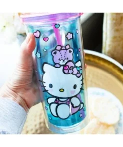 Silver Buffalo Hello Kitty Stacked Donuts Carnival Cup with Lid and Straw | Holds 20 Ounces -Water Bottles Sales unnamed file 834