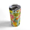 Society6 Cat Coquillette Grapefruit Blooms Mint Palette 20 oz Stainless Steel Travel Mug - Deny Designs
