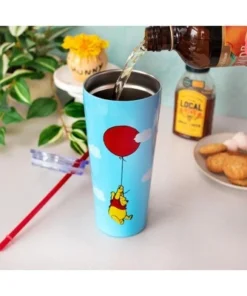 Silver Buffalo Winnie the Pooh Balloon Stainless Steel Tumbler With Straw | Holds 22 Ounces -Water Bottles Sales unnamed file 845