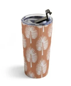 Society6 CoastL Studio Wide Palm Terra Cotta 20 oz Stainless Steel Travel Mug - Deny Designs -Water Bottles Sales unnamed file 877