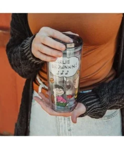 Silver Buffalo Peanuts Charlie Brown Travel Tumbler with Slide Close Lid | Holds 20 Ounces -Water Bottles Sales unnamed file 895
