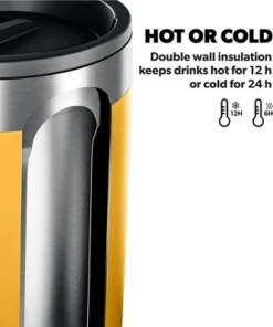 Dometic TMBR32 Thermo 11 Ounce Stainless Steel Non Skid Dishwasher Safe Vacuum Sealed Compact Tumbler Cup with Double Wall Insulation, Glow