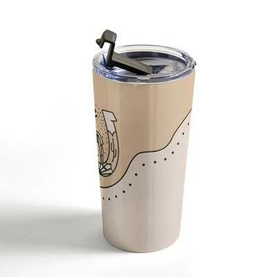 Society6 Allie Falcon Good Fortune Gal Neutral 20 oz Stainless Steel Travel Mug - Deny Designs 4 Society6 Allie Falcon Good Fortune Gal Neutral 20 oz Stainless Steel Travel Mug - Deny Designs - Image 2