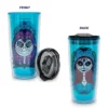 Toynk Silver Buffalo Disney Nightmare Before Christmas Sugar Skulls Plastic Travel Tumbler with Lid