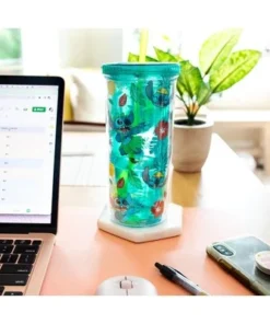 Toynk Silver Buffalo Disney Lilo & Stitch Tropical Summer Icons Carnival Cup with Lid and Straw -Water Bottles Sales unnamed file 965